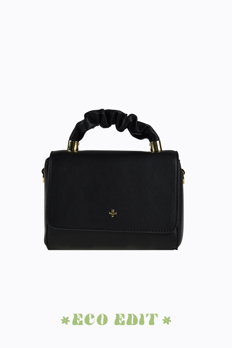 Kendall Top Handle Crossbody Bag - Black PU/Gold