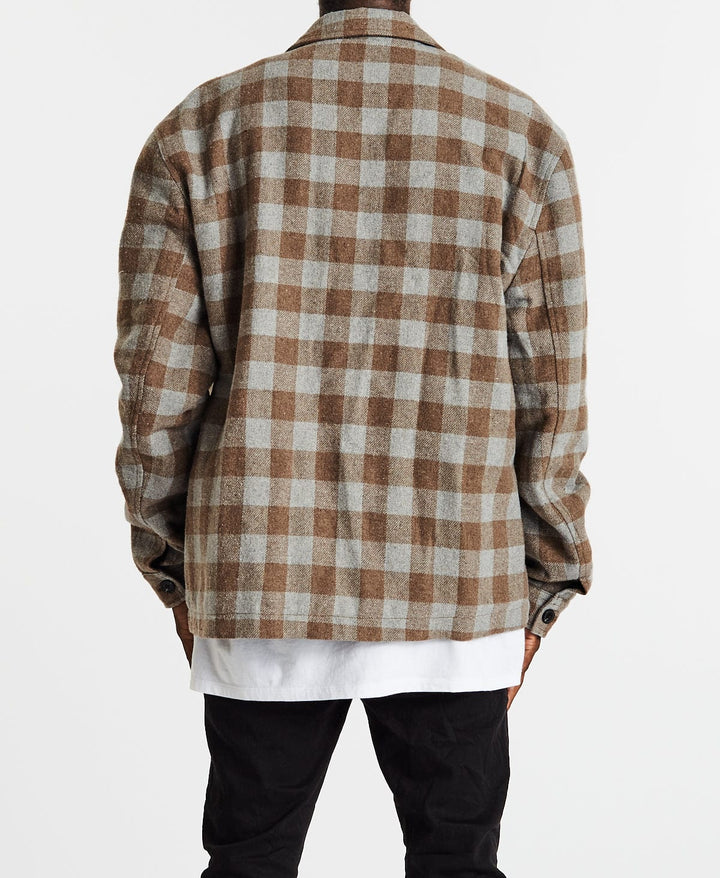 Denver Jacket- Brown/Tan/Grey Check