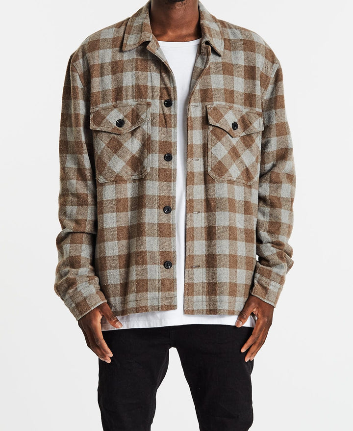 Denver Jacket- Brown/Tan/Grey Check