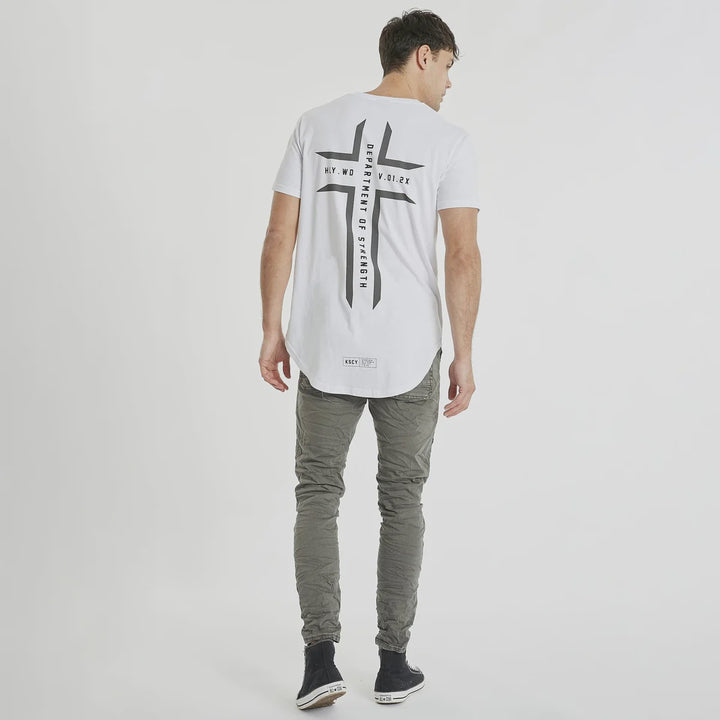 Louden Dual Curved Tee - White