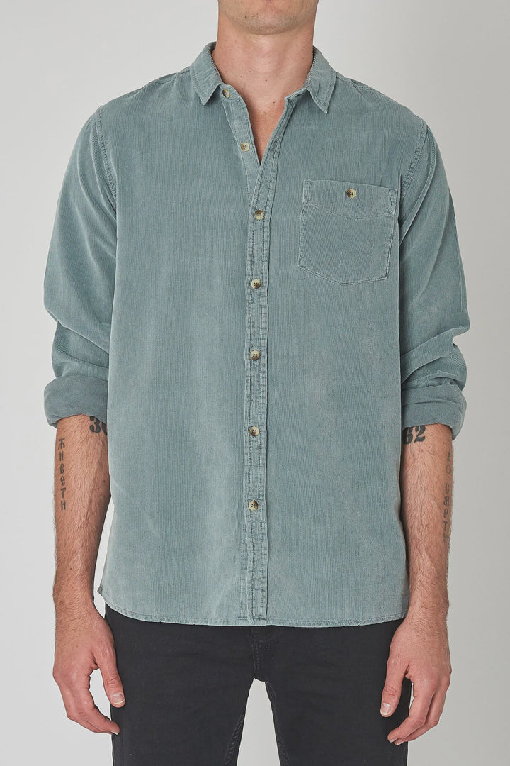 Men At Work Cord Shirt - Slate