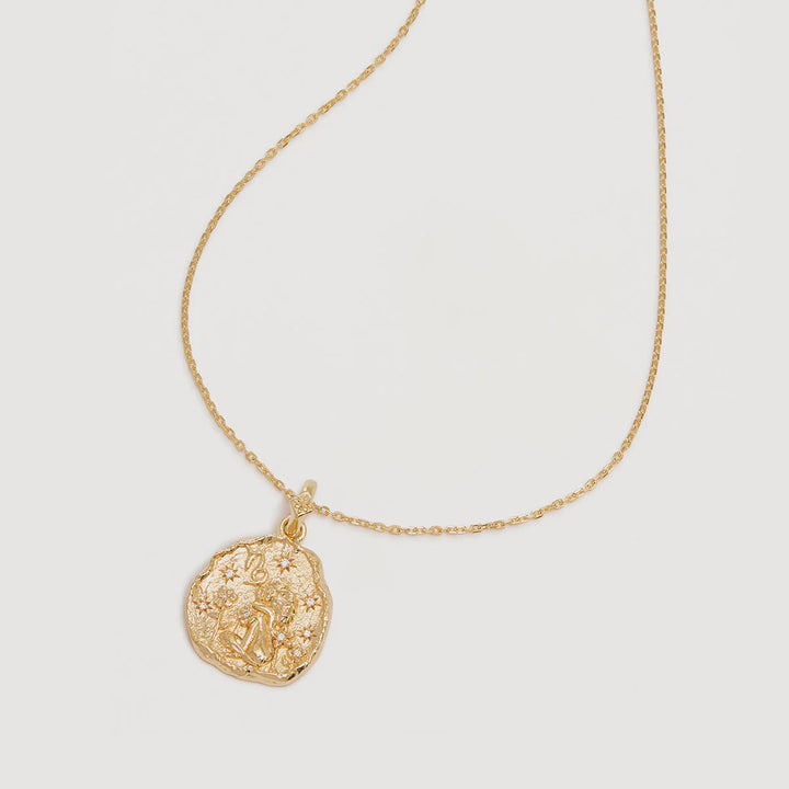 By Charlotte She Is Zodiac Necklace - Capricorn - 18k Gold Vermeil