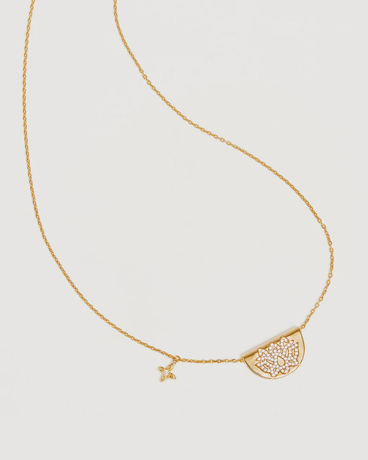 By Charlotte Live In Light Lotus Necklace- 18k Gold Vermeil