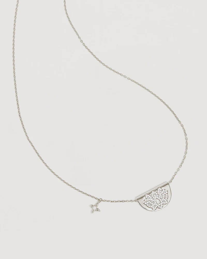 By Charlotte Sterling Silver Live In Light Lotus Necklace