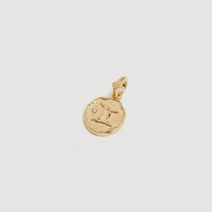 By Charlotte Love Cosmic Zodiac Reversible Annex Link Pendant - Gemini - 18k Gold Vermeil