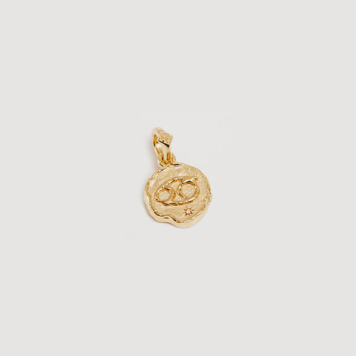 By Charlotte Love Cosmic Zodiac Reversible Annex Link Pendant - Cancer - 18k Gold Vermeil