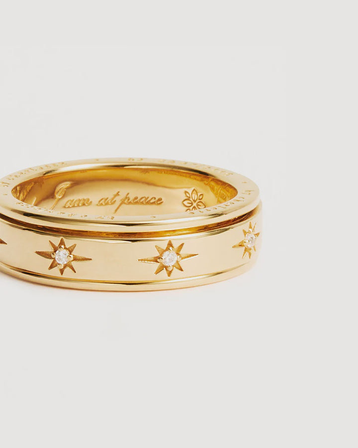 By Charlotte 18k Gold Vermeil I Am Loved Spinning Meditation Ring