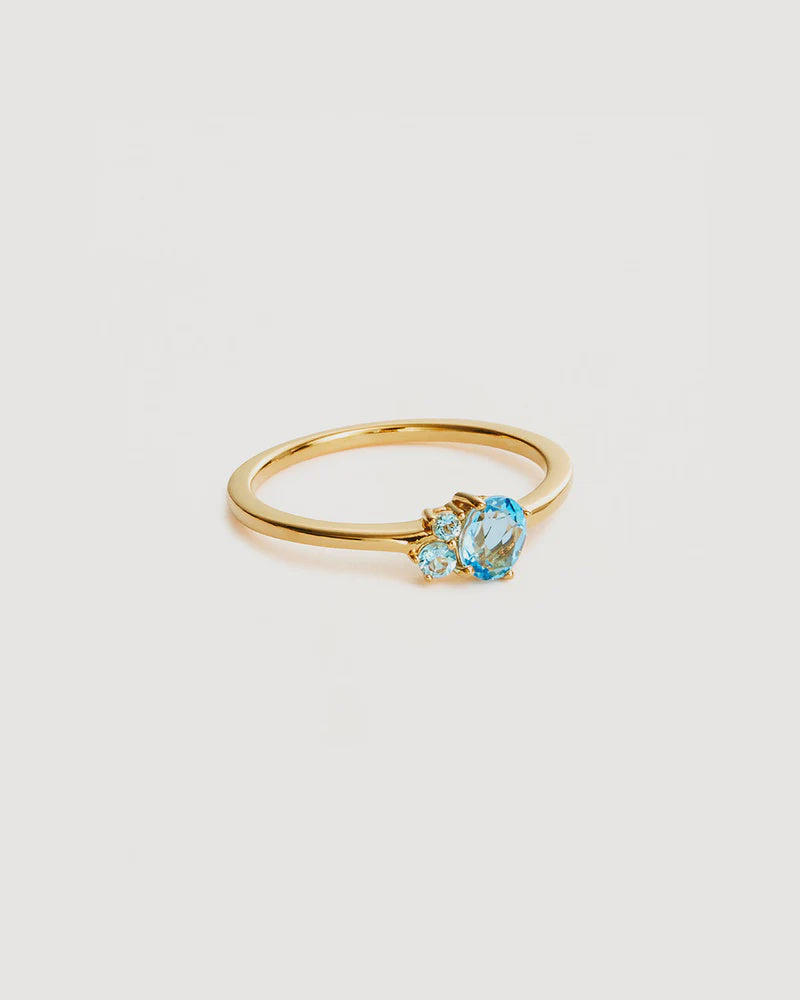By Charlotte 18k Gold Vermeil Kindred Birthstone Ring - March/Topaz