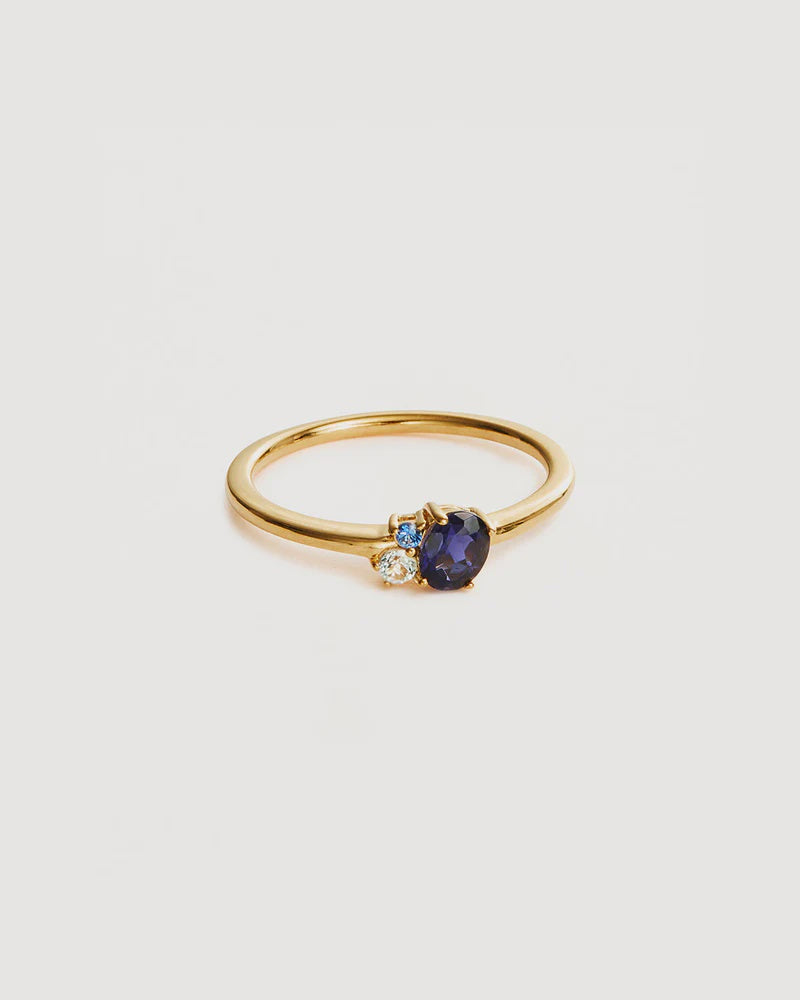 By Charlotte 18k Gold Vermeil Kindred Birthstone Ring - September/Sapphire