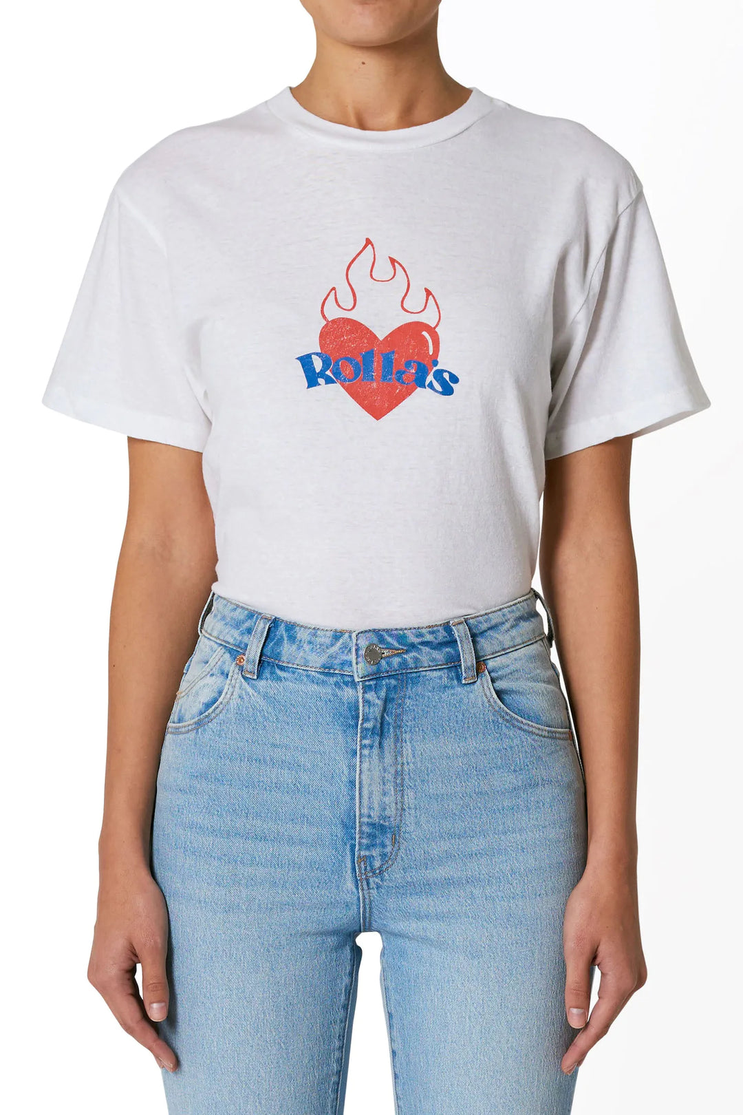 Burning Hearts Tomboy Tee - Vintage White