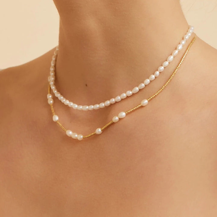 Peppa Gold and Pearl Choker