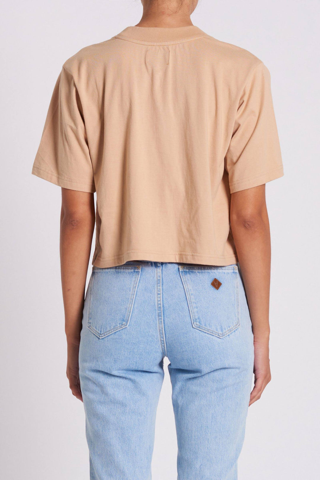 A Crop Slouch Tee- Faded Khaki