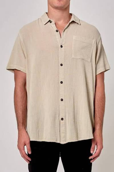 Rolla's Bon Crepe Short Sleeve Shirt - Natural