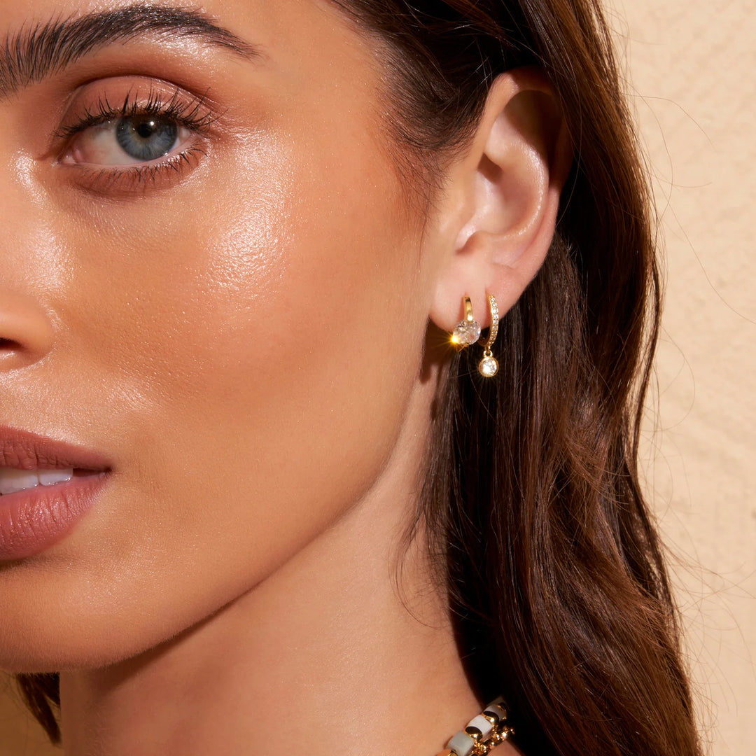 Cherrie Gold Earrings- Clear