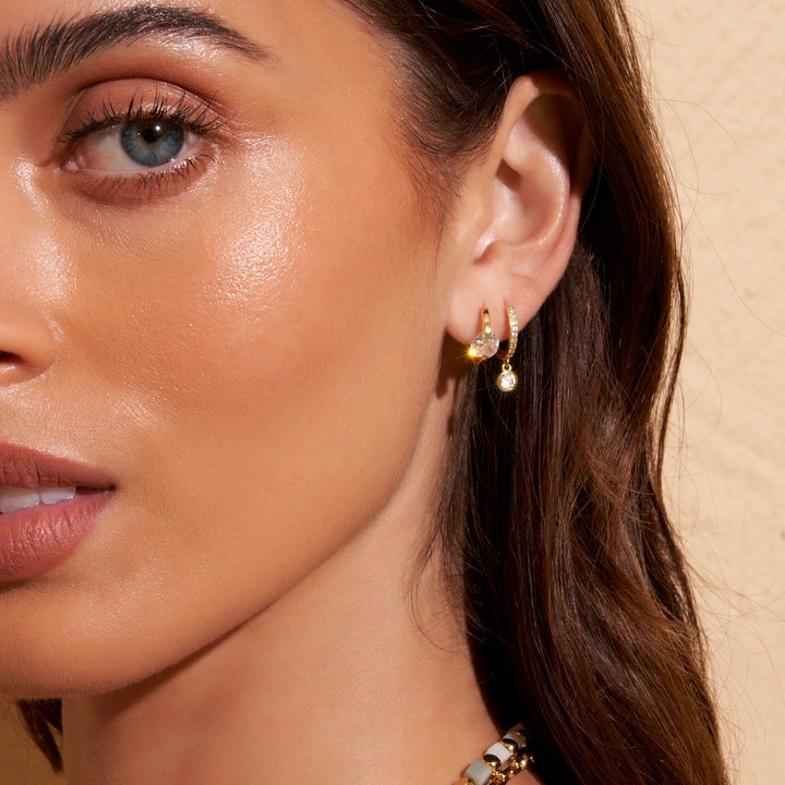 Cherrie Gold Earrings- Clear