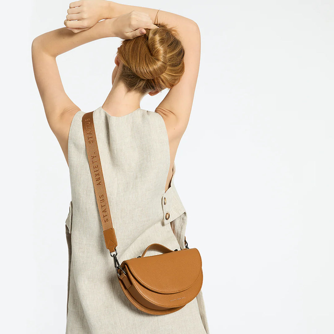 Status Anxiety All Nighter Crossbody Bag With Webbed Strap - Tan