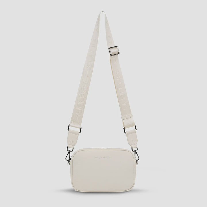 Status Anxiety Crossbody Plunder Bag with Webbed Strap - Chalk