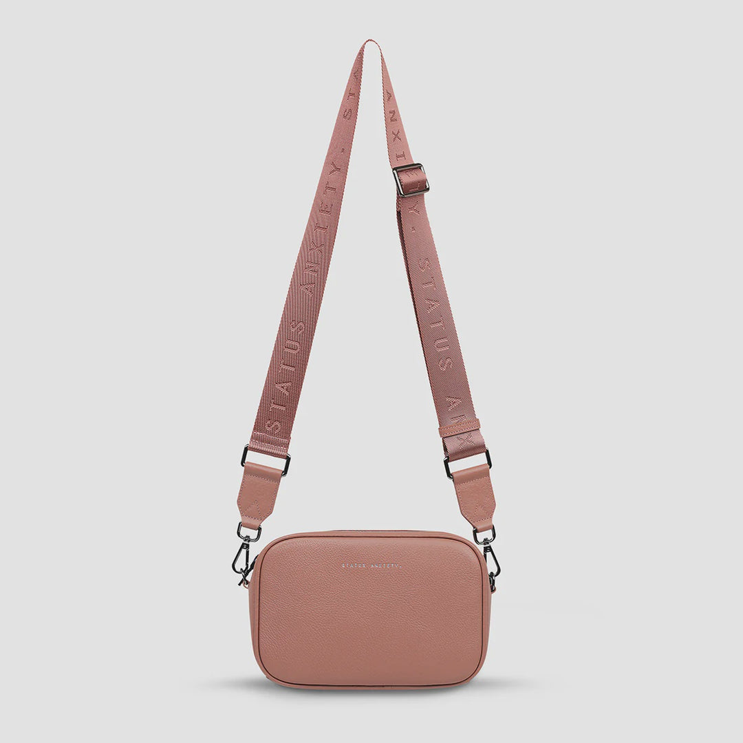 Status Anxiety Crossbody Plunder Bag with Webbed Strap - Dusty Rose