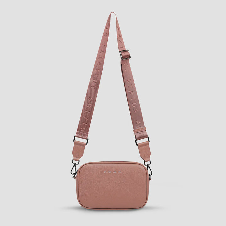 Status Anxiety Crossbody Plunder Bag with Webbed Strap - Dusty Rose