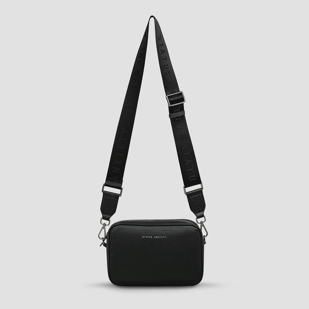 Status Anxiety Crossbody Plunder Bag with Webbed Strap - Black