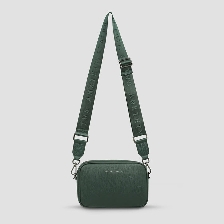 Status Anxiety Crossbody Plunder Bag with Webbed Strap - Green