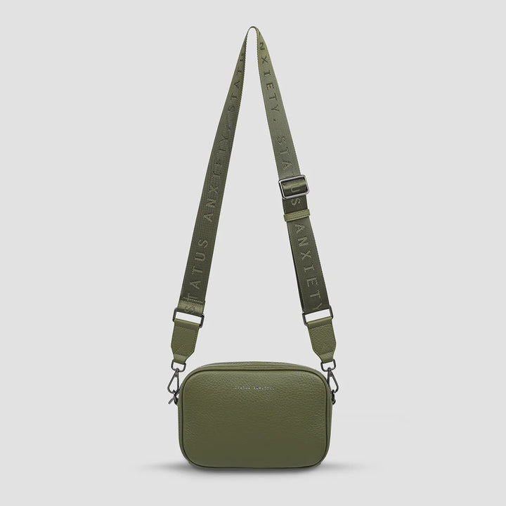 Status Anxiety Crossbody Plunder Bag with Webbed Strap - Khaki