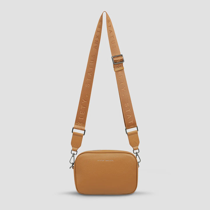 Status Anxiety Crossbody Plunder Bag with Webbed Strap - Tan