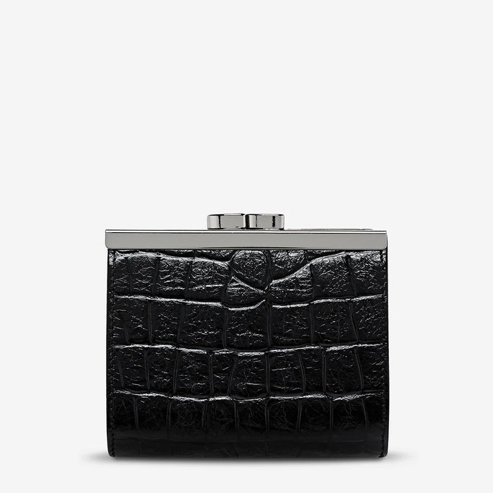 Status Anxiety As You Were Wallet - Black Croc Emboss