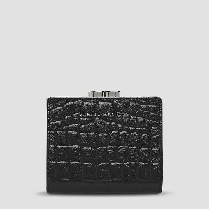 Status Anxiety As You Were Wallet - Black Croc Emboss