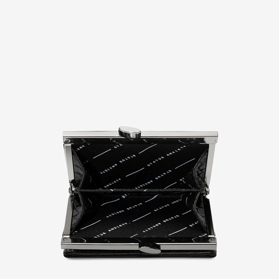 Status Anxiety As You Were Wallet - Black Croc Emboss
