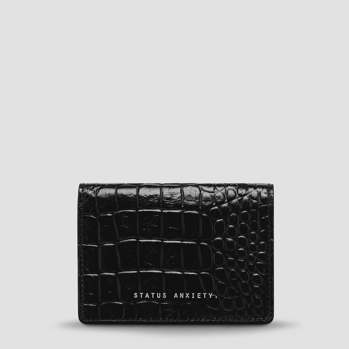 Status Anxiety Easy Does It Wallet - Black Croc Emboss