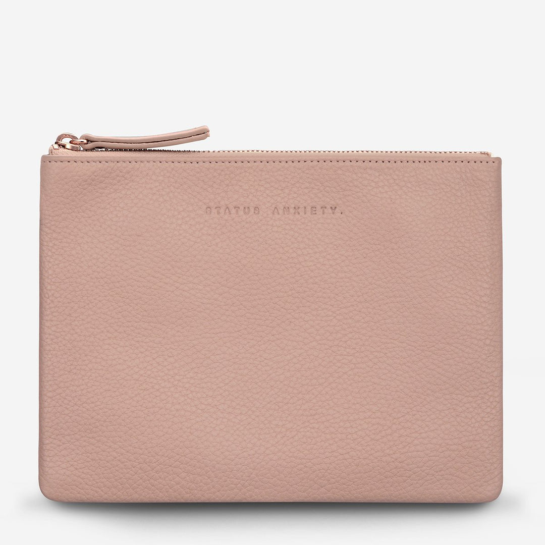 Status Anxiety Fake it Clutch- Dusty Pink